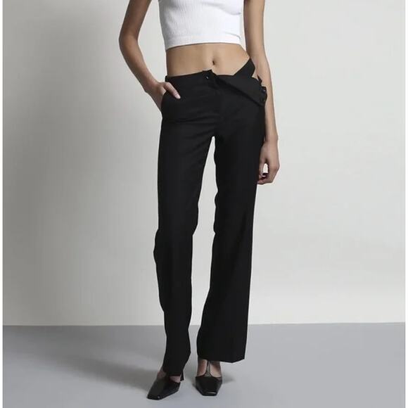 AYA MUSE | Mercury Pant Black Visible Thong Strap Low Rise Trousers S - Picture 14 of 15